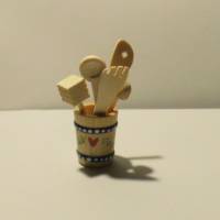 Miniatur Backset - Kochlöffel für das Puppenhaus oder zur Dekoration oder zum Basteln - Puppenhaus Bild 1
