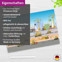 Baustelle mit vielen Fahrzeugen Bagger und Kran – 60 x 40 cm – Schreibunterlage aus hochwertigem Vinyl – Made in Germany Bild 4