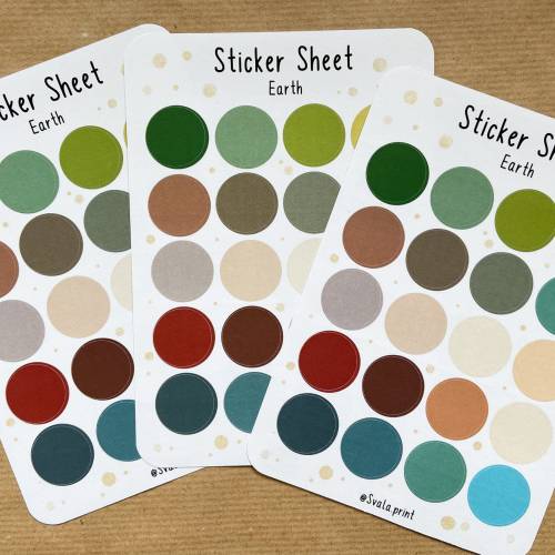 Earth – Sticker | Kreise | Dots | Punkte | Green | Grün | Bulletjournal | Journal Sticker
