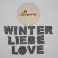 Buchstaben Girlande Winter Liebe Love grau klein / Namenskette / Wanddeko / Türdeko Bild 1
