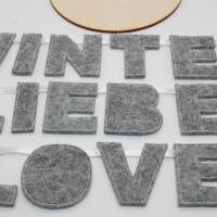 Buchstaben Girlande Winter Liebe Love grau klein / Namenskette / Wanddeko / Türdeko Bild 3