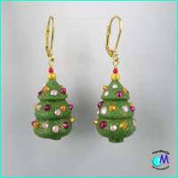 Witzige geschmückte Weihnachtsbäume als Ohrhänger ART6810 Bild 1