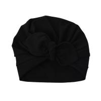 Turban Mütze mit Schleife - schwarz - Stoffauswahl - Baby Mädchen Damen - Frühchen bis Erwachsene Bild 1