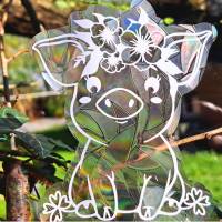 Sonnenfänger Sticker Glücksschweinchen - Glücksbringer Fensterbild selbstklebend - opal Fenstersticker -Fensteraufkleber Bild 8