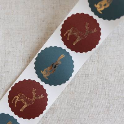 Aufkleber Tiere Mix mit Goldeffekt | runde Sticker | Geschenkaufkleber | Verpacken von Bestellungen | Weihnachten