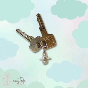 Schutzengel Schlüsselanhänger mit Glückwunschkarte - Herzliches Dankeschön Geschenk - Glücksbringer für die neue Wohnung Bild 2