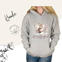 Hoodie Damen- Sweater mit Kängurutasche & einzigartigen Prints ,,Winterful'' Bild 1