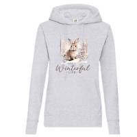 Hoodie Damen- Sweater mit Kängurutasche & einzigartigen Prints ,,Winterful'' Bild 2