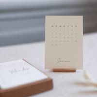 Tischkalender | Kalender 2024 | Kalender mit Kartenhalter aus Holz | Weihnachtsgeschenk | Mini Kalender | Schreibtisch Bild 1