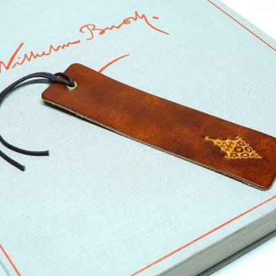 Leder Lesezeichen aus Rindleder - OX Lion Art Nouveau Chandelier by Vickys World