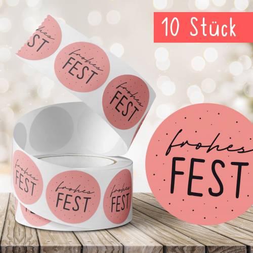 Weihnachten | frohes Fest | rund | Christmas | Aufkleber Bulletjournal | Journal Sticker | Brief | Letter