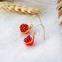 Granatapfel Ohrringe - Goldfarben - Früchte - Obst - Herbst Bild 2