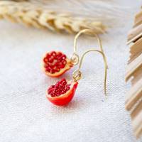 Granatapfel Ohrringe - Goldfarben - Früchte - Obst - Herbst Bild 3