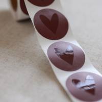 Aufkleber Herz mit glänzendem UV Lack | runde Sticker | Geschenkaufkleber | Verpacken von Bestellungen | Geburtstag Bild 1