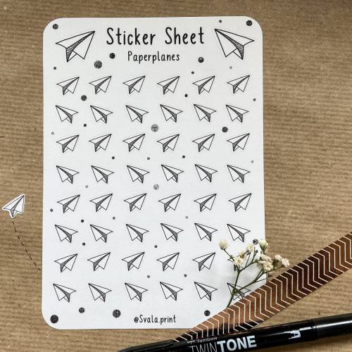 Sticker Papierflieger mini | Aufkleber Bulletjournal | Journal Sticker | Paperplanes mini