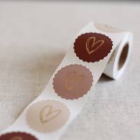 Aufkleber Herz mit Goldeffekt | runde Sticker | Geschenkaufkleber | Verpacken von Bestellungen | Geburtstagsgeschenk Bild 4