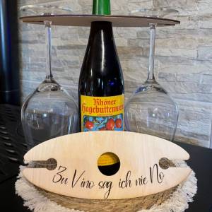 Weinglashalter für 2 Gläser personalisiert / Weinbutler / Geschenkidee Bild 3