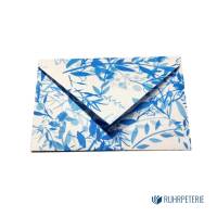 20 kleine Briefumschläge floral 032 blau, handgemacht, für Gutscheine / Visitenkarten Bild 1