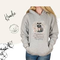 Hoodie Damen- Sweater mit Kängurutasche & einzigartigen Prints ,,Warm Winter'' Bild 1