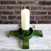 alter Baumständer Kerzenhalter Vintage Deko grün gold A Bild 1
