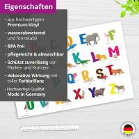 Buntes ABC mit Tieren – 60 x 40 cm – Schreibunterlage aus hochwertigem Vinyl – Made in Germany! Bild 4