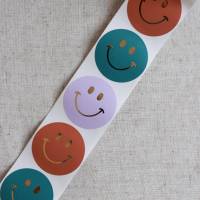 Aufkleber Smiley mit Goldeffekt | runde Sticker | Geschenkaufkleber | Verpacken von Bestellungen | Aufkleber Einpacken Bild 2
