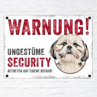 Hundeschild UNGESTÜME SECURITY (Shih Tzu), wetterbeständiges Warnschild Bild 2