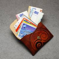 Karten Etui Geldbörse Echtes Leder Cards and Cash Yin Yang Dark by Vickys World - Card Wallet Bag Bild 2