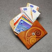 Karten Etui Geldbörse Echtes Leder Cards and Cash Yin Yang Light by Vickys World - Card Wallet Bag Bild 2
