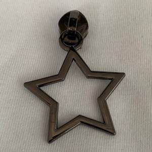 Zipper Big Star, breit, gunmetal / Schieber für Reißverschlüsse mit Spiralraupe Bild 1
