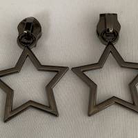 Zipper Big Star, breit, gunmetal / Schieber für Reißverschlüsse mit Spiralraupe Bild 2