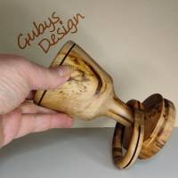 Holzbecher mit integriertem Ring in einem Stück Handgedrechselt - Unikat aus unserer kleinen Holzwerkstatt Bild 6