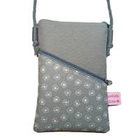 Handytasche zum Umhängen dunkelgrau Crossbag handmade aus Baumwollstoff 2 Fächer Farb- und Musterauswahl Bild 1