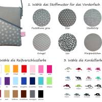 Handytasche zum Umhängen dunkelgrau Crossbag handmade aus Baumwollstoff 2 Fächer Farb- und Musterauswahl Bild 3