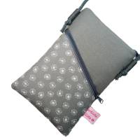 Handytasche zum Umhängen dunkelgrau Crossbag handmade aus Baumwollstoff 2 Fächer Farb- und Musterauswahl Bild 5