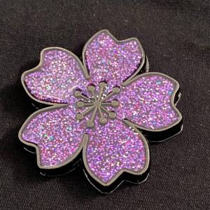 Magnetknopf Sparkling Blossom, Gunmetal-Lila Bild 1
