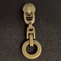 Zipper Rounds, breit, bronze / Schieber für Reißverschlüsse mit Spiralraupe Bild 1