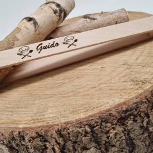 Grillzange Holz Personalisiert Bild 1