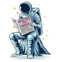 WC-Toiletten Aufkleber Astronaut mit Zeitung Tür-Bad-Toilette-Cartoon Aufkleber-Wunschtext-Personalisierbar Bild 2