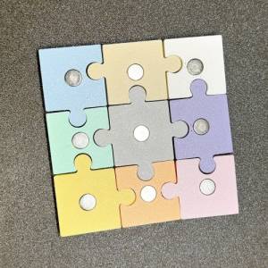 Kühlschrank Magnete “Puzzle” 3 x 3 Teile – Pastell Bild 5