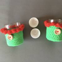 Teelichthalter in Weihnachtsfarben Bild 3