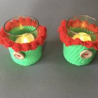 Teelichthalter in Weihnachtsfarben Bild 6
