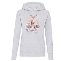 Hoodie Damen- Sweater mit Kängurutasche & einzigartigen Prints ,,Winter Magic'' Bild 2