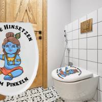 WC-Toiletten Aufkleber Krishna-Tür-Fun-Bad-Toilette-Cartoon Aufkleber- Wunschtext-Personalisierbar Bild 1