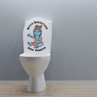 WC-Toiletten Aufkleber Krishna-Tür-Fun-Bad-Toilette-Cartoon Aufkleber- Wunschtext-Personalisierbar Bild 3