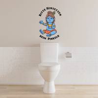 WC-Toiletten Aufkleber Krishna-Tür-Fun-Bad-Toilette-Cartoon Aufkleber- Wunschtext-Personalisierbar Bild 4