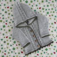 Strickjacke für Mädchen ab Größe 50/56 bis Größe 92/98 grau grün Trachtenjacke Babyjacke Pullover Taufkleidung Mädchen Bild 1