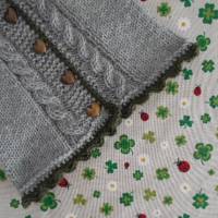 Strickjacke für Mädchen ab Größe 50/56 bis Größe 92/98 grau grün Trachtenjacke Babyjacke Pullover Taufkleidung Mädchen Bild 4