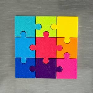 Kühlschrank Magnete “Puzzle” 3 x 3 Teile – bunt Bild 3
