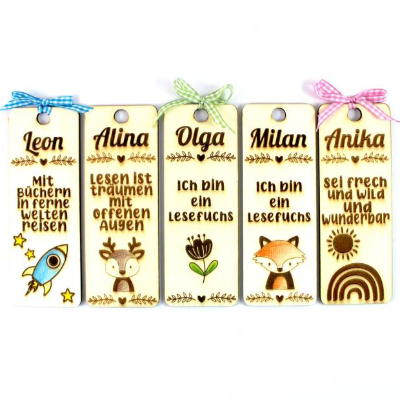 Lesezeichen personalisiert aus Holz